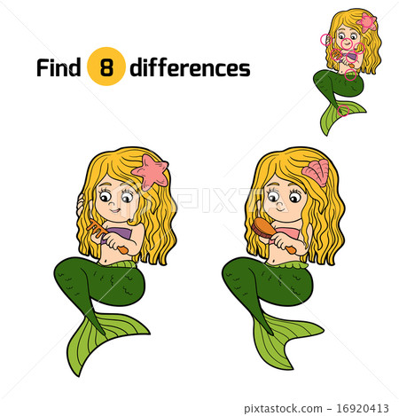 Find differences game (little girl mermaid) 16920413