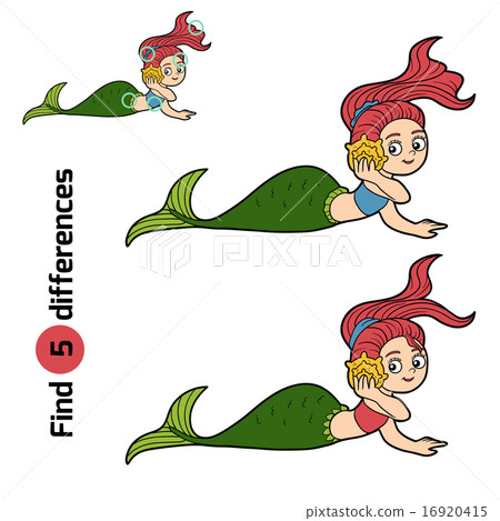 Find differences game (little girl mermaid) 16920415