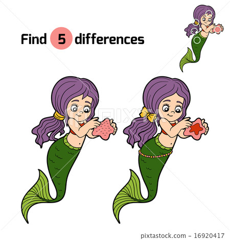 Find differences game (little girl mermaid) 16920417