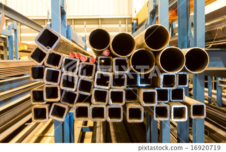 Steel profile in warehouse. Steel profile in warehouse. 16920719