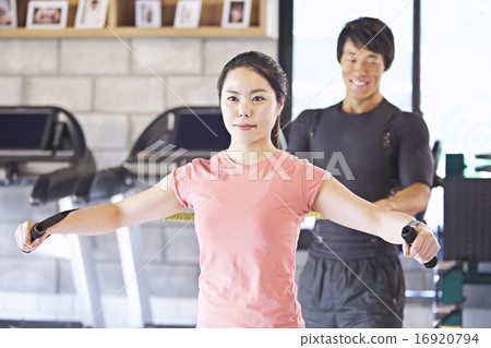 Training at the sports center Training at the sports center 16920794