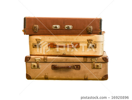 Pile of old vintage bag suitcases Pile of old vintage bag suitcases 16920896