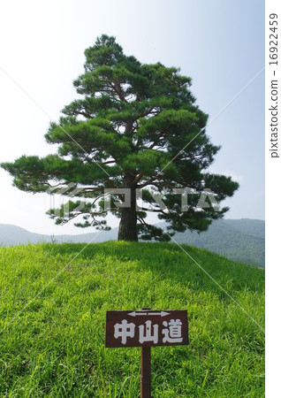 Nakasendo Hirade Iriyatsuka長野縣（長野縣鹽尻市Hirate）的歷史遺址南側 - 垂直 16922459