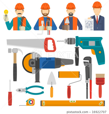 Construct Icons Flat Set 16922707