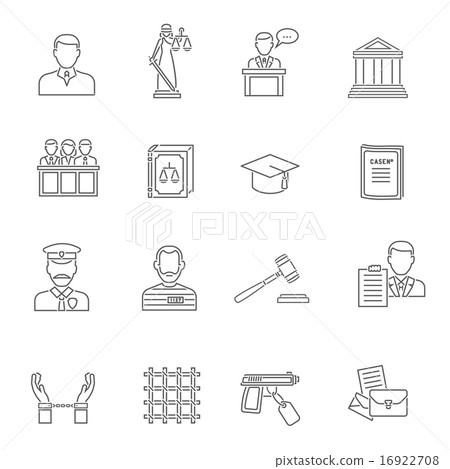 Justice Outline Icon Set  16922708