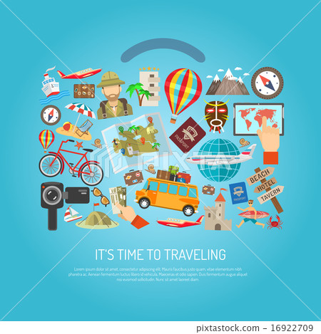 Traveling Time Flat Color Concept  16922709