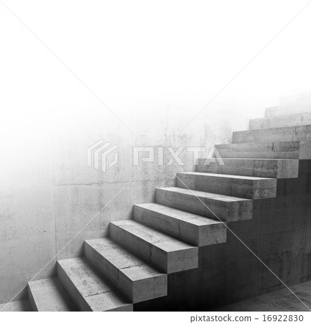 Cantilevered stairs construction on the wall, 3d Cantilevered stairs construction on the wall, 3d 16922830