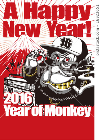 2016 New Year's card _ B-Monkey_ No words 16923651