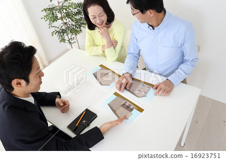 A businessman explaining to the middle couple 16923751