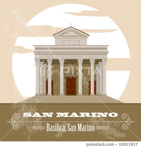 San Marino landmarks. Retro styled image 16923937