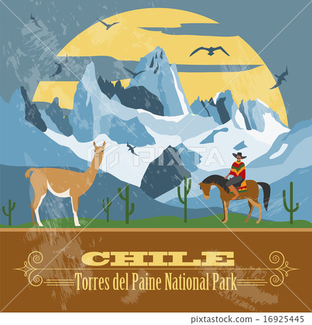 Chile landmarks. Retro styled image. Chile landmarks. Retro styled image. 16925445