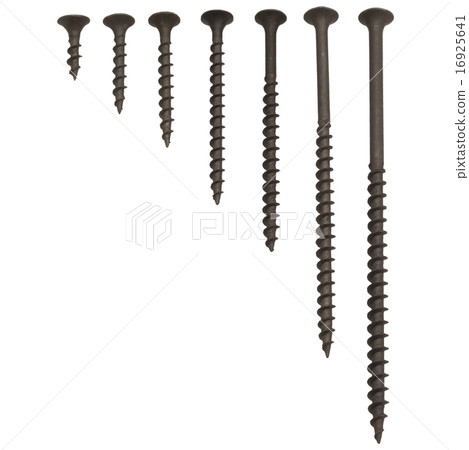 Black screws isolated Black screws isolated 16925641