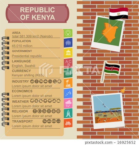 Kenya infographics, statistical data, sights. Kenya infographics, statistical data, sights. 16925652