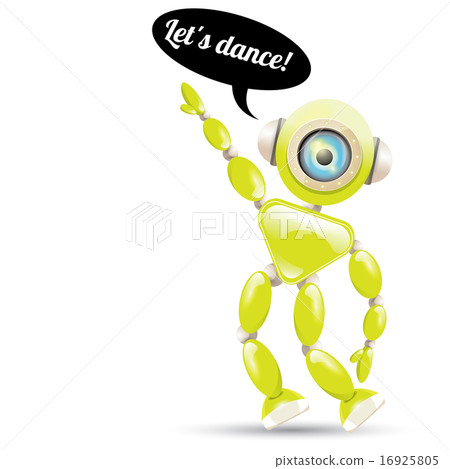 vector green cartoon robot isolated on white 16925805