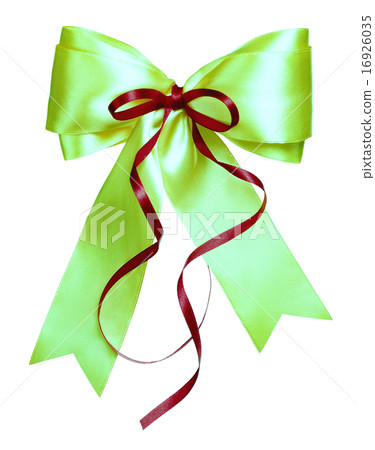 green bow with red ribbon made from silk green bow with red ribbon made from silk 16926035
