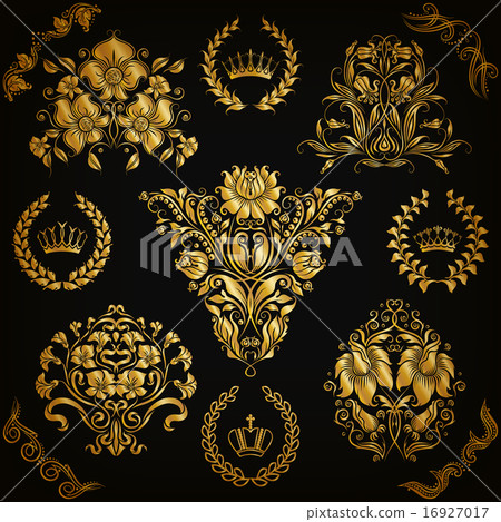 Set of vector damask ornaments. 16927017