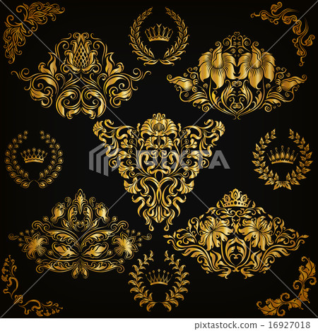 Set of vector damask ornaments. 16927018