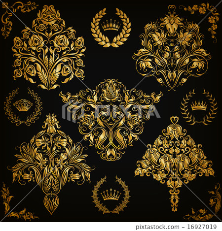 Set of vector damask ornaments. 16927019