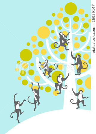 Monkeys climbing trees Monkeys climbing trees 16929147