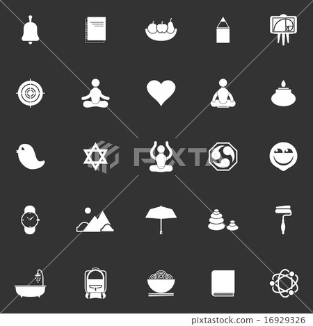 Zen society icons on gray background Zen society icons on gray background 16929326