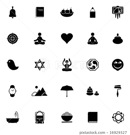 Zen society icons on white background 16929327