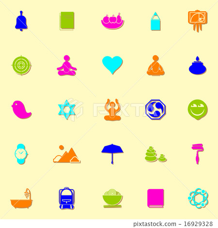 Zen society neon icons with shadow Zen society neon icons with shadow 16929328