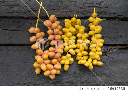 Dates on wooden background 16930286