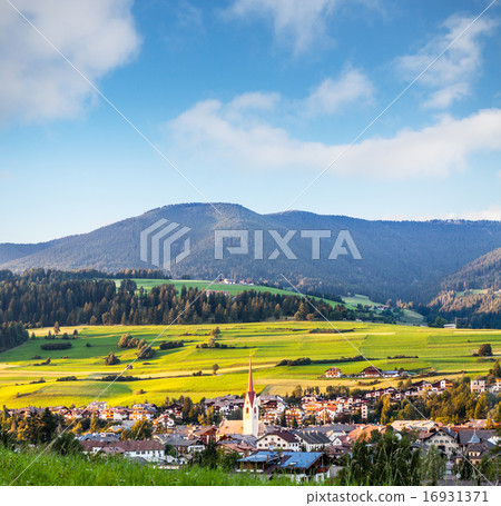 The view of Dolomiti town Monguelfo Italy Europe The view of Dolomiti town Monguelfo Italy Europe 16931371