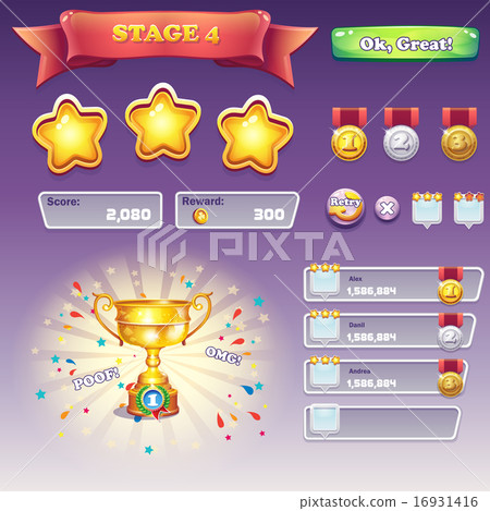 Big set of interface elements for computer games and Web dizayna 16931416
