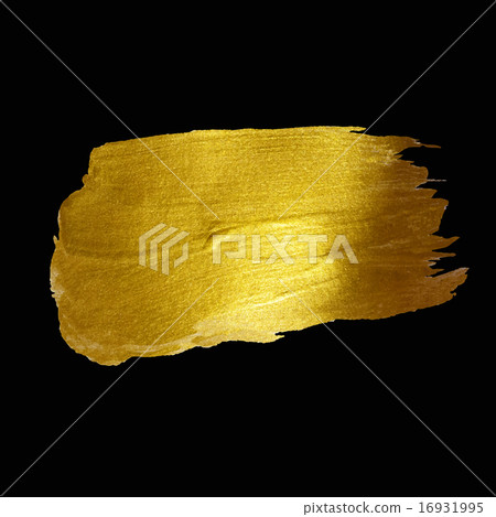 Gold Shining Paint Stain Hand Drawn Illustration 16931995