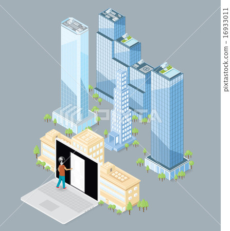 Vector 3d Flat Isometric Office Building Vector 3d Flat Isometric Office Building 16933011