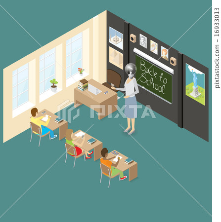 Vector 3d Flat Isometric With Education Concept - Stock Illustration ...