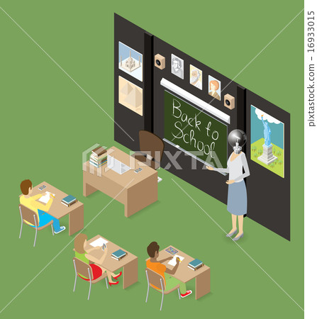 Vector 3d Flat Isometric With Education Concept - Stock Illustration ...