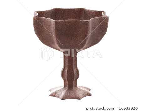 rusty  ice-cream bowl 3d render in metal 16933920