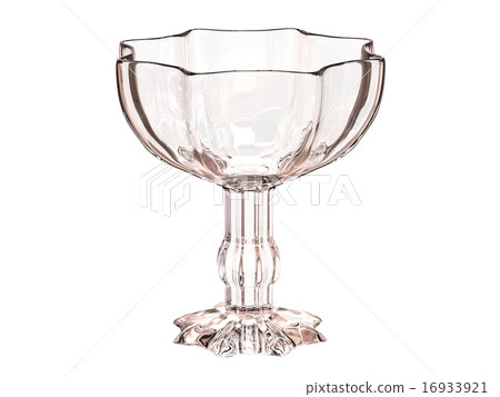white ice-cream bowl 3d render in glass 16933921