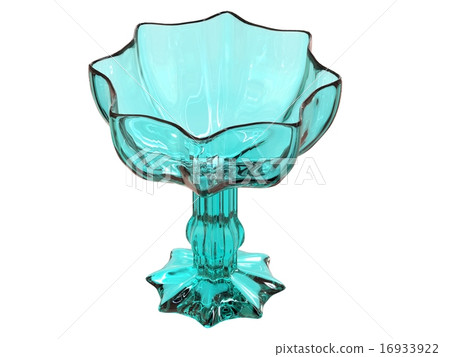 blue  ice-cream bowl 3d render in glass 16933922