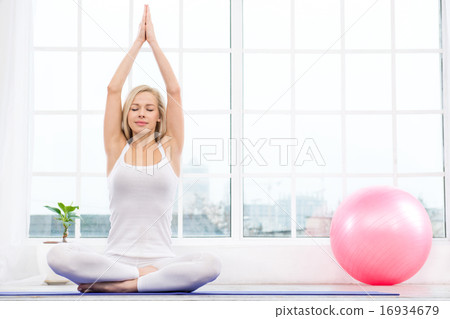 Yoga concept with young woman 16934679