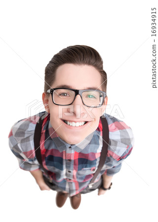 Nerd in glasses and checkered shirt 16934915