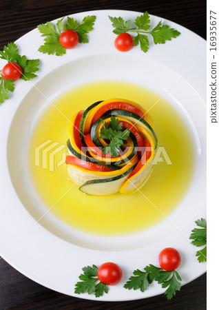 Appetizer of zucchini and tomatoes Appetizer of zucchini and tomatoes 16935677