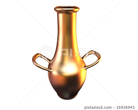 golden vase 3d render with refllections 16936943