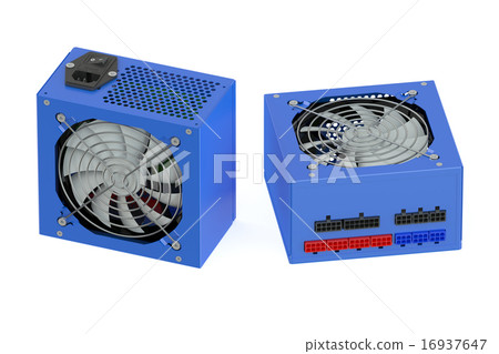 Two blue computer Power Supply Units Two blue computer Power Supply Units 16937647