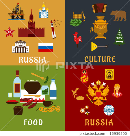 Russian travel and culture flat icons 16939300