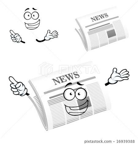 Cartoon happy newspaper icon character 16939388