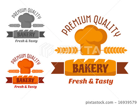Brown and yellow bakery emblem Brown and yellow bakery emblem 16939579