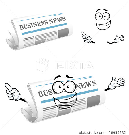 Cartoon joyful business newspaper character Cartoon joyful business newspaper character 16939582
