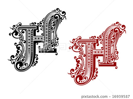 Caital letter H in floral style 16939587