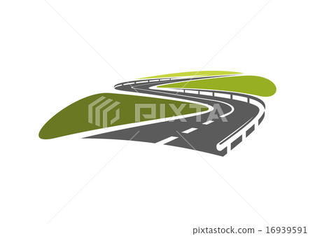 Road with hairpin bends and guardrails Road with hairpin bends and guardrails 16939591