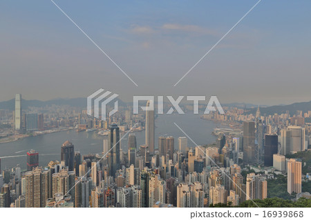 Victoria Harbour, Hong Kong, shot from the Peak. Victoria Harbour, Hong Kong, shot from the Peak. 16939868