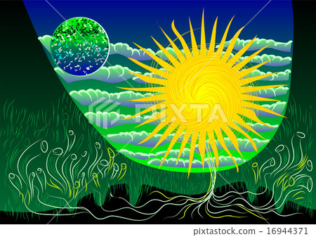 abstract background with sun 16944371