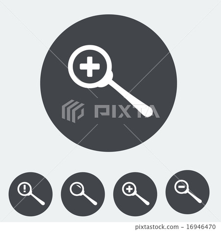 zoom in icon, set of vector icons with magnifires. Flat design. 16946470